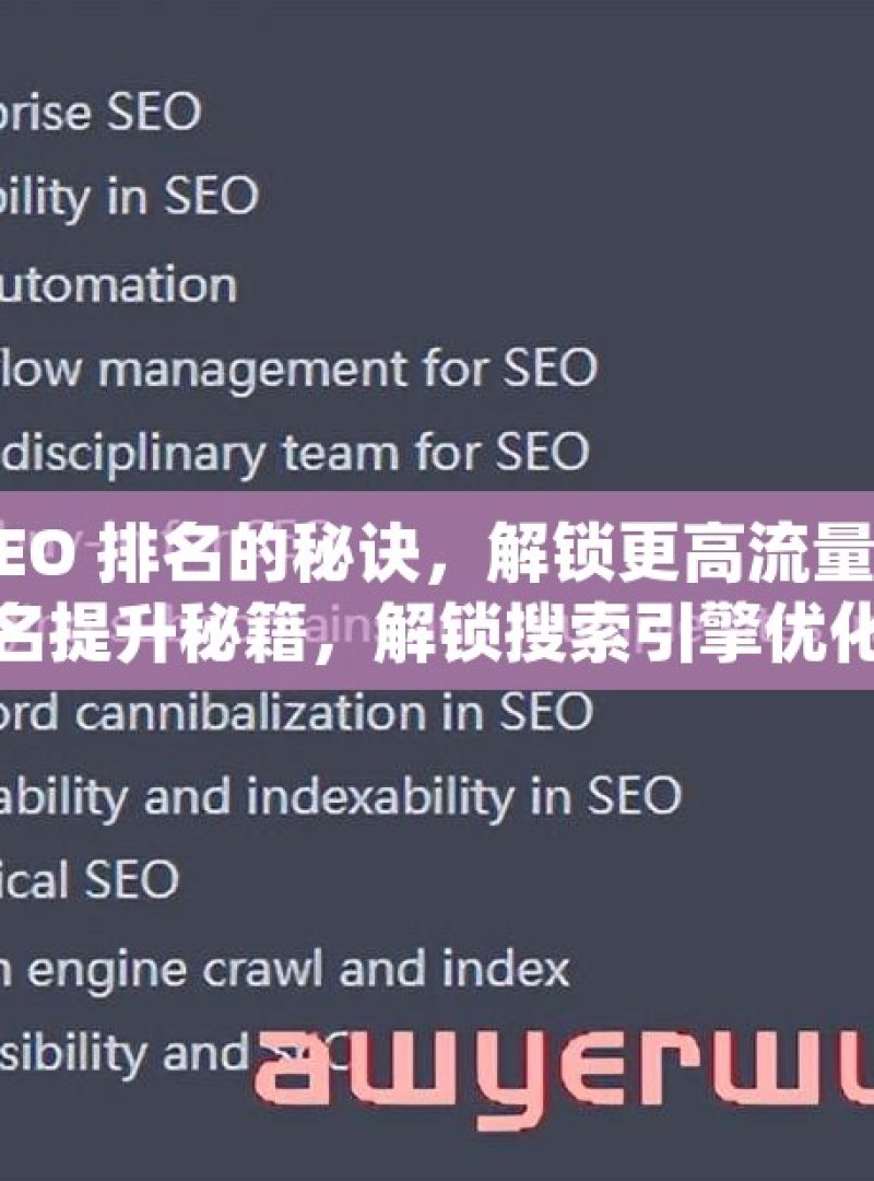 提升谷歌 SEO 排名的秘诀，解锁更高流量与曝光谷歌SEO排名提升秘籍，解锁搜索引擎优化的秘密