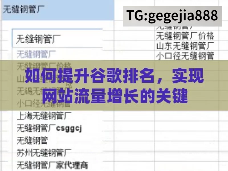 如何提升谷歌排名，实现网站流量增长的关键