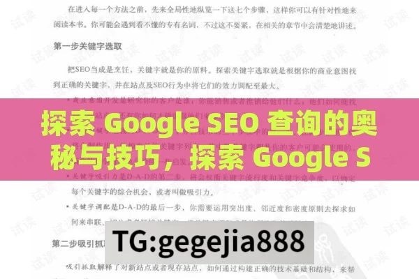 探索 Google SEO 查询的奥秘与技巧，探索 Google SEO 查询之奥秘技巧